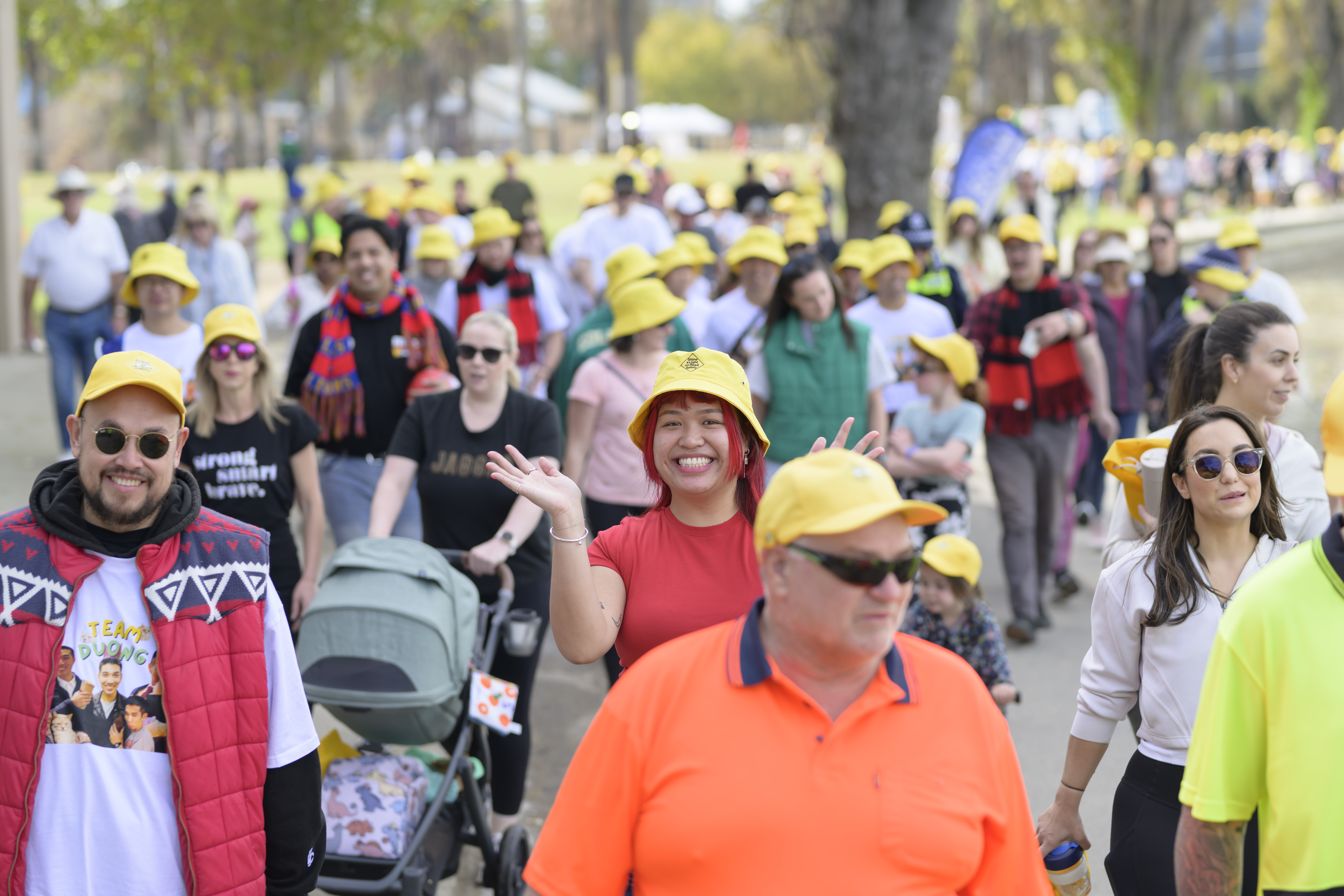 Crowds walking together for Shine a Light on Road Safety 2025 in Melbourne